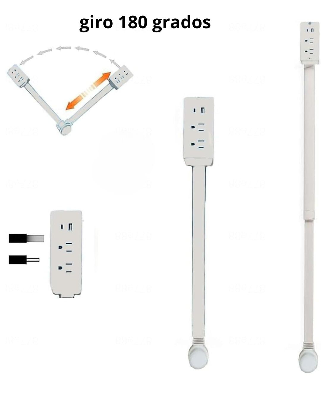 extensor de toma de corriente giratorio
