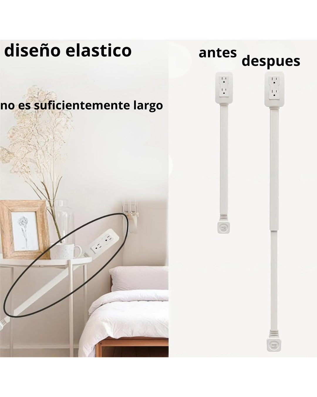 extensor de toma de corriente giratorio