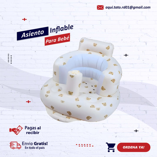“Asiento Inflable Ergonómico para Bebé ;Soporte Seguro y Comodidad Total”